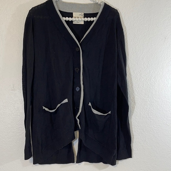 M.Rena V-Neck Pocket Cardigan Size Large - Picture 1 of 6